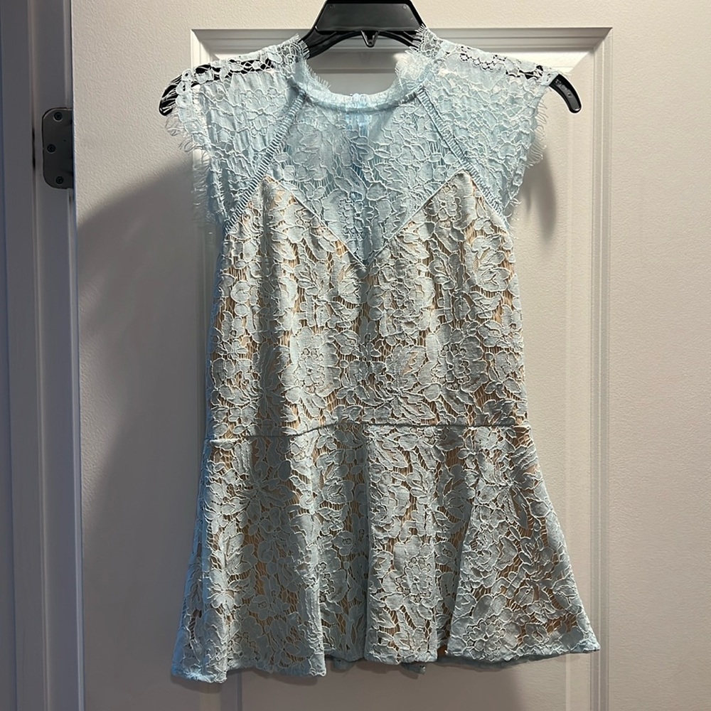 NWT Blue eyelet top size medium